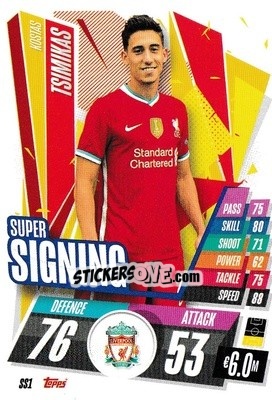 Sticker Kostas Tsimikas - UEFA Champions League 2020-2021. Match Attax n. SIG1 - Panini