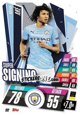 Sticker Nathan Aké - UEFA Champions League 2020-2021. Match Attax n. SIG2 - Panini