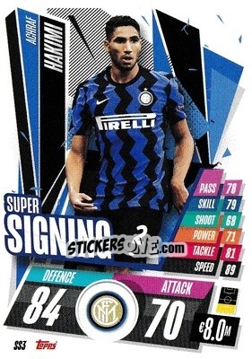 Sticker Achraf Hakimi - UEFA Champions League 2020-2021. Match Attax n. SIG3 - Panini
