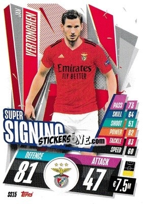 Sticker Jan Vertonghen - UEFA Champions League 2020-2021. Match Attax n. SIG15 - Panini