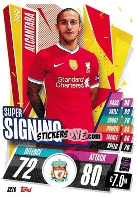 Sticker Thiago Alcantara - UEFA Champions League 2020-2021. Match Attax n. SIG16 - Panini