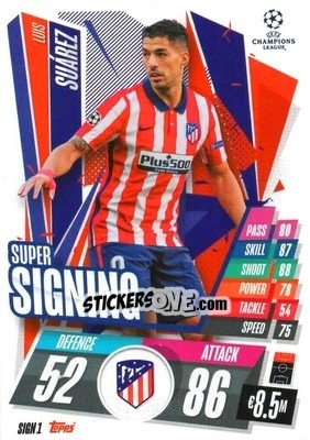 Sticker Luis Suárez - UEFA Champions League 2020-2021. Match Attax n. SIGN1 - Panini