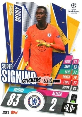 Sticker Edouard Mendy - UEFA Champions League 2020-2021. Match Attax n. SIGN4 - Panini
