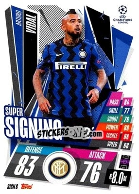 Sticker Arturo Vidal - UEFA Champions League 2020-2021. Match Attax n. SIGN6 - Panini