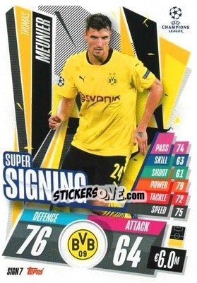 Sticker Thomas Meunier - UEFA Champions League 2020-2021. Match Attax n. SIGN7 - Panini