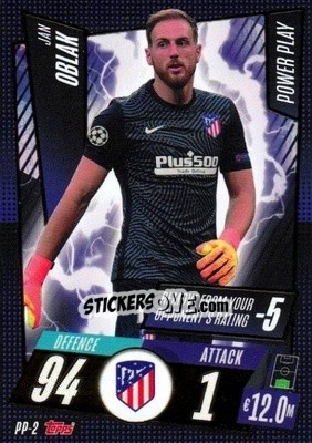 Sticker Jan Oblak - UEFA Champions League 2020-2021. Match Attax n. PP-2 - Panini