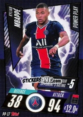 Sticker Kylian Mbappe - UEFA Champions League 2020-2021. Match Attax n. PP-17 - Panini