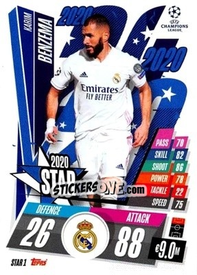 Figurina Karim Benzema - UEFA Champions League 2020-2021. Match Attax - Panini