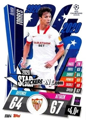 Sticker Oliver Torres - UEFA Champions League 2020-2021. Match Attax n. STAR4 - Panini