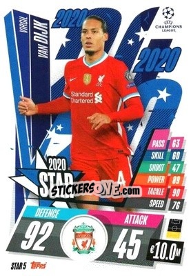 Sticker Virgil van Dijk - UEFA Champions League 2020-2021. Match Attax n. STAR5 - Panini
