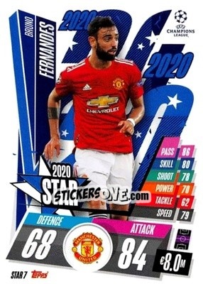 Sticker Bruno Fernandes - UEFA Champions League 2020-2021. Match Attax n. STAR7 - Panini