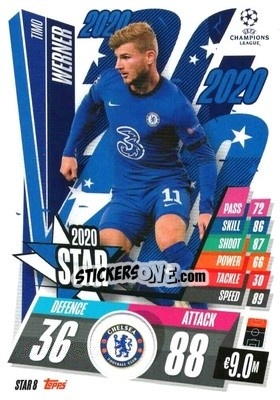 Figurina Timo Werner - UEFA Champions League 2020-2021. Match Attax - Panini