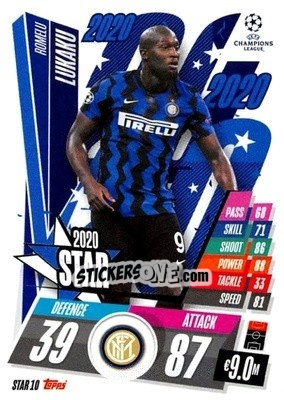 Sticker Romelu Lukaku - UEFA Champions League 2020-2021. Match Attax n. STAR10 - Panini