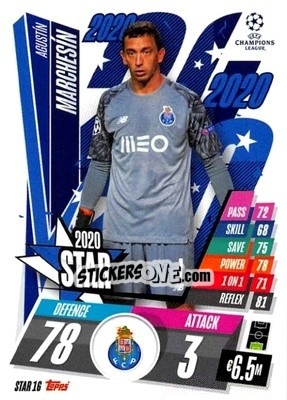 Cromo Agustin Marchesin - UEFA Champions League 2020-2021. Match Attax n. STAR16 - Panini