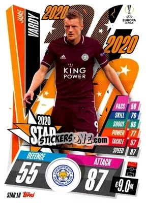 Sticker Jamie Vardy - UEFA Champions League 2020-2021. Match Attax n. STAR18 - Panini