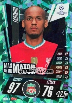 Sticker Fabinho - UEFA Champions League 2020-2021. Match Attax n. MTM3 - Panini