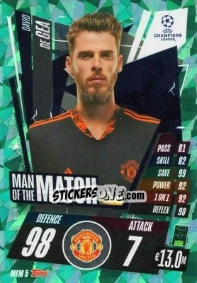 Sticker David de Gea - UEFA Champions League 2020-2021. Match Attax n. MTM5 - Panini
