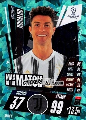 Sticker Cristiano Ronaldo - UEFA Champions League 2020-2021. Match Attax n. MTM6 - Panini