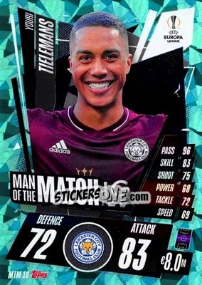 Sticker Youri Tielemans - UEFA Champions League 2020-2021. Match Attax n. MTM10 - Panini
