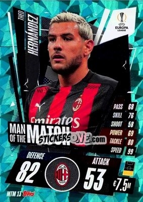 Sticker Theo Hernandez - UEFA Champions League 2020-2021. Match Attax n. MTM13 - Panini