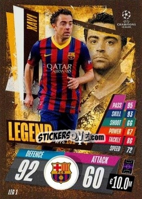 Sticker Xavi Hernández - UEFA Champions League 2020-2021. Match Attax - Panini