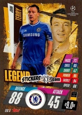 Cromo John Terry - UEFA Champions League 2020-2021. Match Attax - Panini