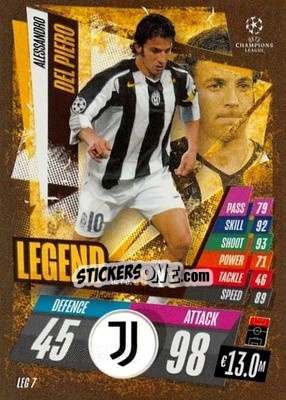 Sticker Alessandro Del Piero - UEFA Champions League 2020-2021. Match Attax n. LEG7 - Panini