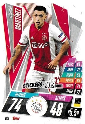 Sticker Lisandro Martinez - UEFA Champions League 2020-2021. Match Attax n. UC4 - Panini