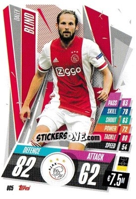 Sticker Daley Blind - UEFA Champions League 2020-2021. Match Attax n. UC5 - Panini