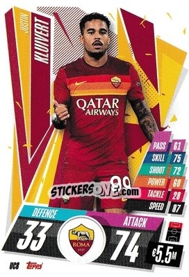 Sticker Justin Kluivert - UEFA Champions League 2020-2021. Match Attax n. UC8 - Panini