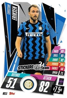 Sticker Christian Eriksen - UEFA Champions League 2020-2021. Match Attax n. UC13 - Panini