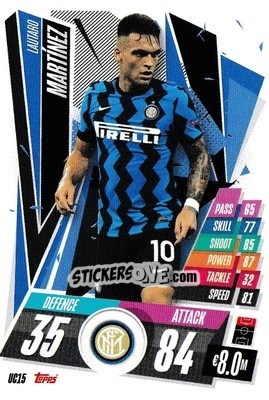 Sticker Lautaro Martínez - UEFA Champions League 2020-2021. Match Attax n. UC15 - Panini