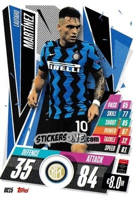 Sticker Lautaro Martínez - UEFA Champions League 2020-2021. Match Attax - Panini