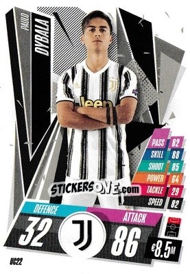Sticker Paulo Dybala - UEFA Champions League 2020-2021. Match Attax n. UC22 - Panini