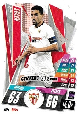 Sticker Jesús Navas - UEFA Champions League 2020-2021. Match Attax - Panini