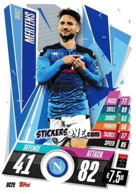 Sticker Dries Mertens - UEFA Champions League 2020-2021. Match Attax n. UC29 - Panini