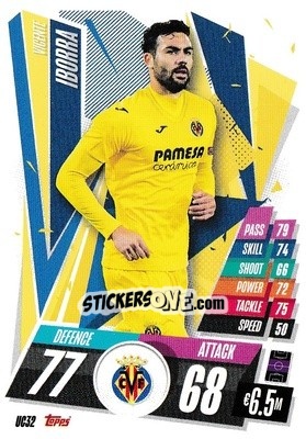 Sticker Vicente Iborra - UEFA Champions League 2020-2021. Match Attax n. UC32 - Panini