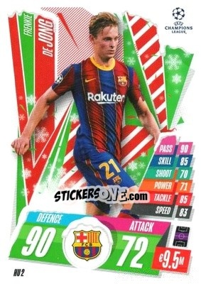 Sticker Frenkie de Jong - UEFA Champions League 2020-2021. Match Attax n. HU2 - Panini