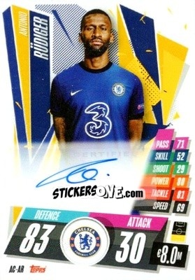 Sticker Antonio Rudiger - UEFA Champions League 2020-2021. Match Attax n. AC-AR - Panini