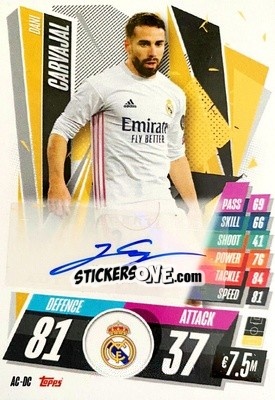 Sticker Dani Carvajal - UEFA Champions League 2020-2021. Match Attax n. AC-DC - Panini