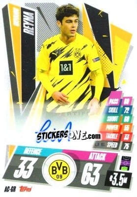Sticker Giovanni Reyna - UEFA Champions League 2020-2021. Match Attax n. AC-GR - Panini