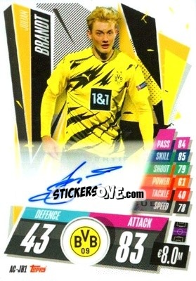 Sticker Julian Brandt - UEFA Champions League 2020-2021. Match Attax n. AC-JB1 - Panini
