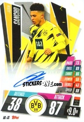 Sticker Jadon Sancho - UEFA Champions League 2020-2021. Match Attax n. AC-JS - Panini