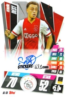 Figurina Sergiño Dest - UEFA Champions League 2020-2021. Match Attax - Panini