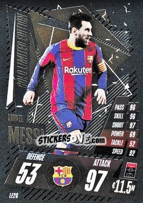 Sticker Lionel Messi - UEFA Champions League 2020-2021. Match Attax n. LE2G - Panini