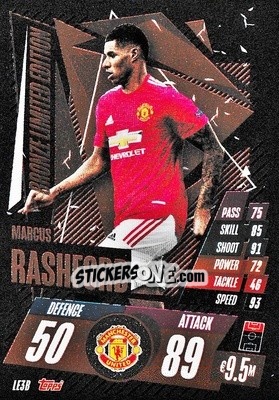 Sticker Marcus Rashford - UEFA Champions League 2020-2021. Match Attax n. LE3B - Panini