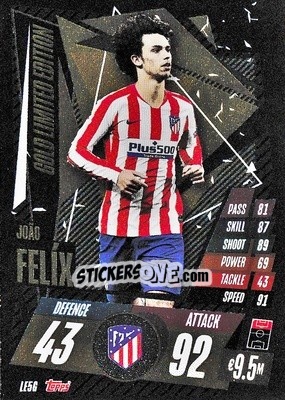 Sticker João Félix - UEFA Champions League 2020-2021. Match Attax n. LE5G - Panini