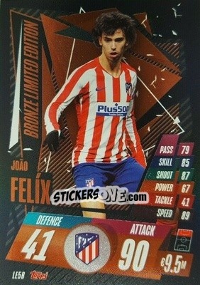 Sticker João Félix - UEFA Champions League 2020-2021. Match Attax n. LE5B - Panini
