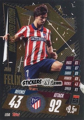 Sticker João Félix - UEFA Champions League 2020-2021. Match Attax n. LE5G-br - Panini