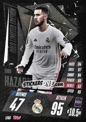 Sticker Eden Hazard - UEFA Champions League 2020-2021. Match Attax n. LE6G - Panini